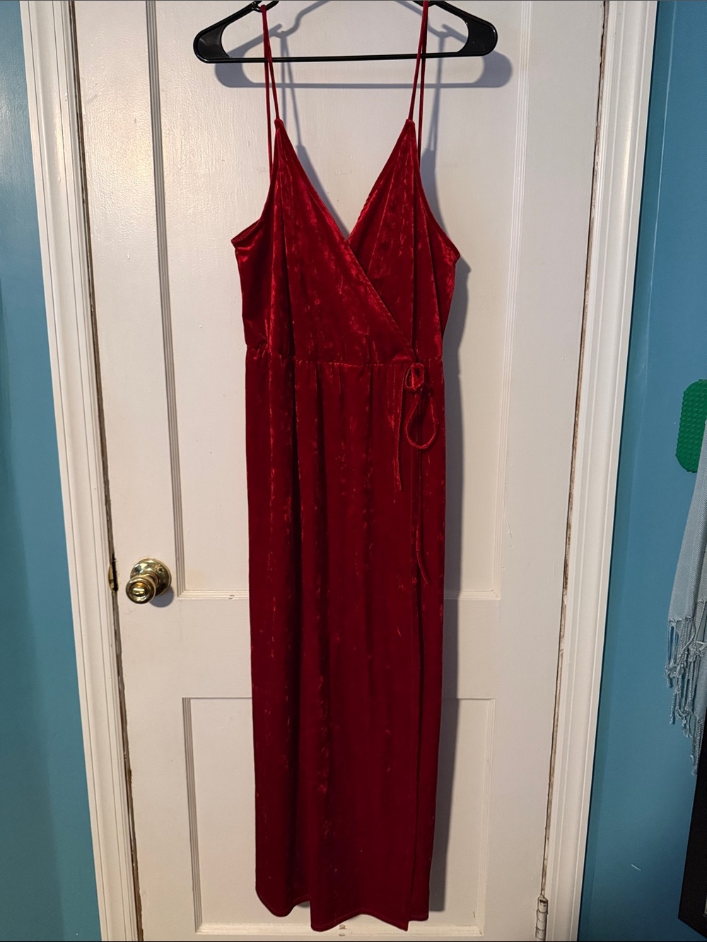 Haute Fox Red Velvet Maxi Dress in 2X